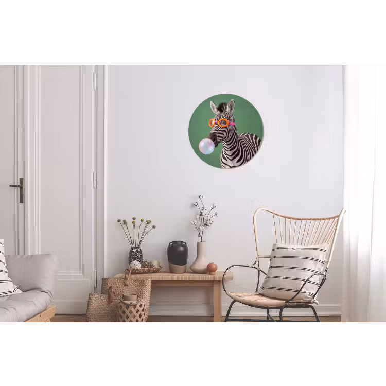 Dier - Bril - Bel - Modern - Groen Wandcirkel aluminium klein -woonkamer