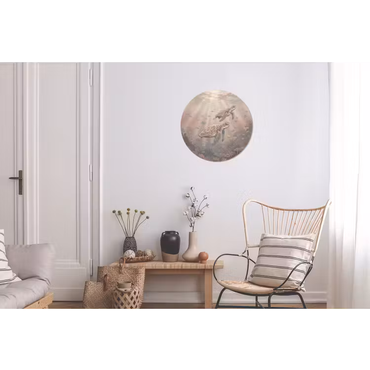 Dier - Onderwater - Oceaan - Illustratie - Zeeleven Wandcirkel aluminium klein -woonkamer