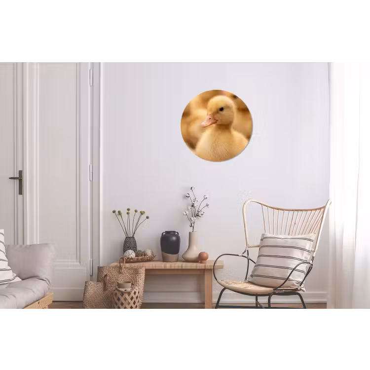 Pijltje - Eend - Natuur - Geel Wandcirkel aluminium klein -woonkamer