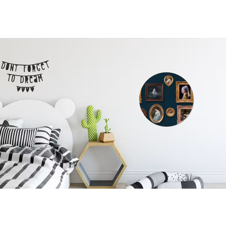 Kunst - Schilderijen - Decoratie - Klassiek - Groen Wandcirkel aluminium klein -kinderkamer