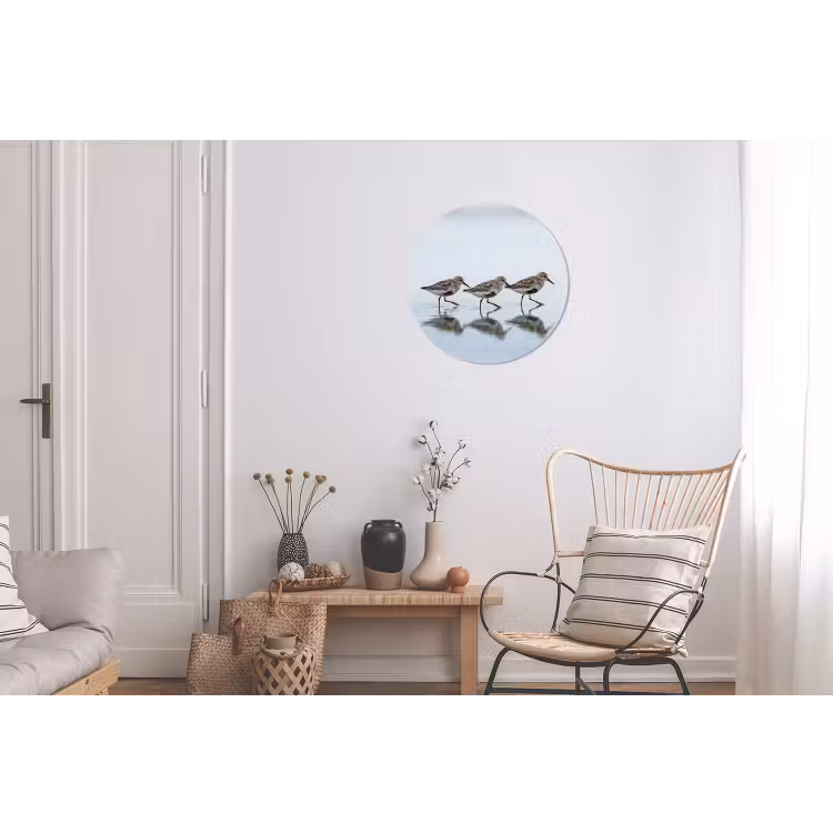 Vogels - Water - Grijs Wandcirkel aluminium klein -woonkamer
