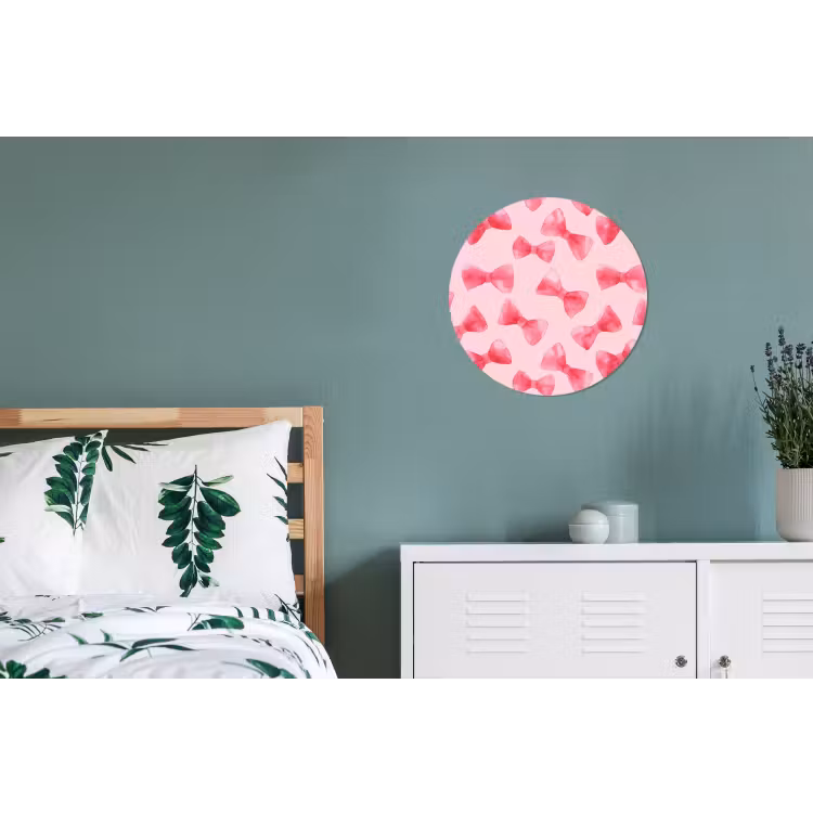 Strikken - Aquarel - Roze Wandcirkel aluminium klein 190 -slaapkamer
