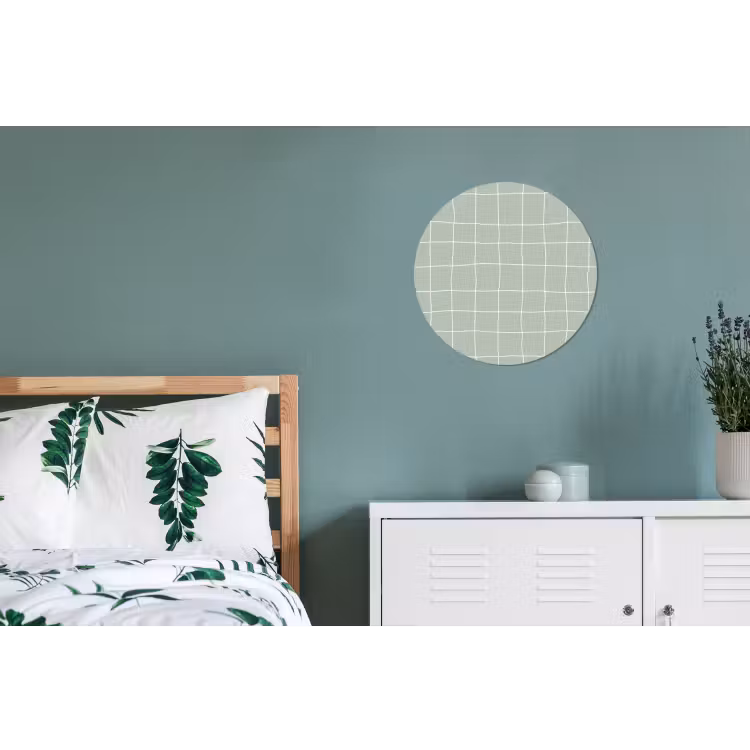 Ruitpatroon - Golvend - Groen Wandcirkel aluminium klein 190 -slaapkamer
