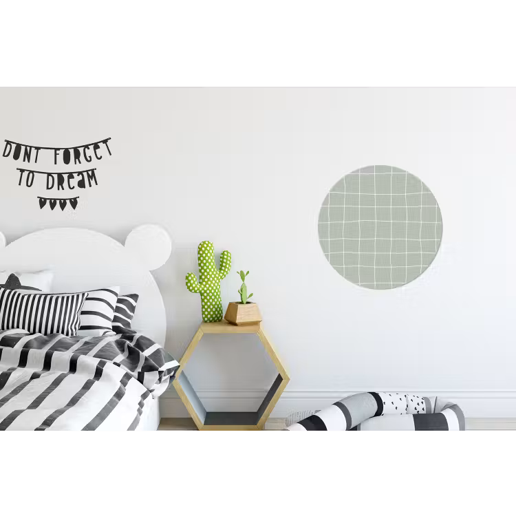 Ruitpatroon - Golvend - Groen Wandcirkel aluminium klein 190 -kinderkamer