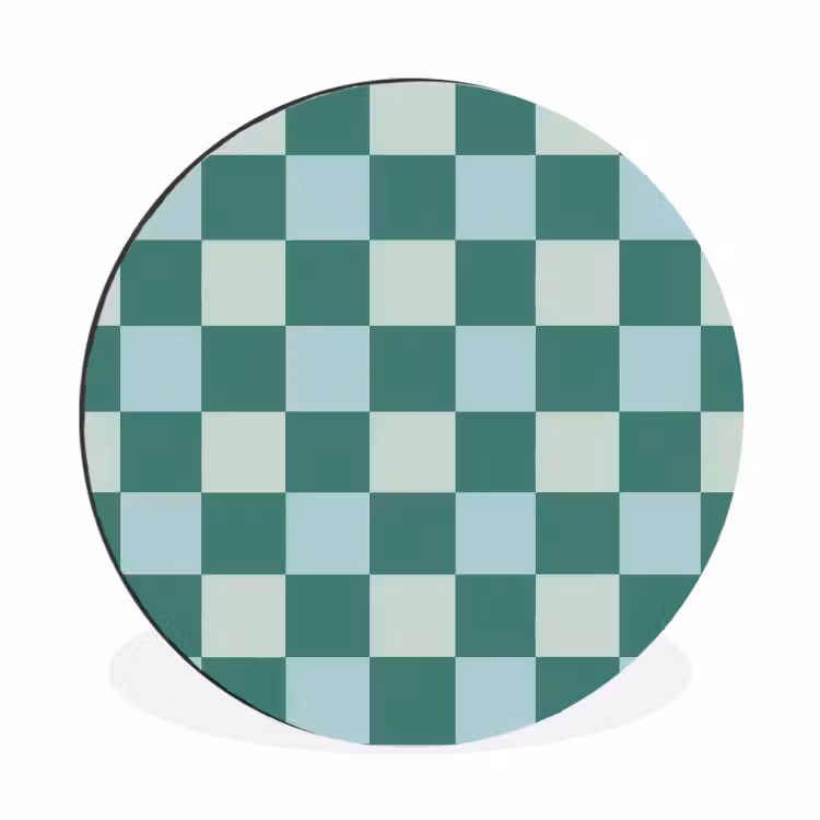 Schaak - Klassiek - Groen Wandcirkel aluminium klein 190 -3d