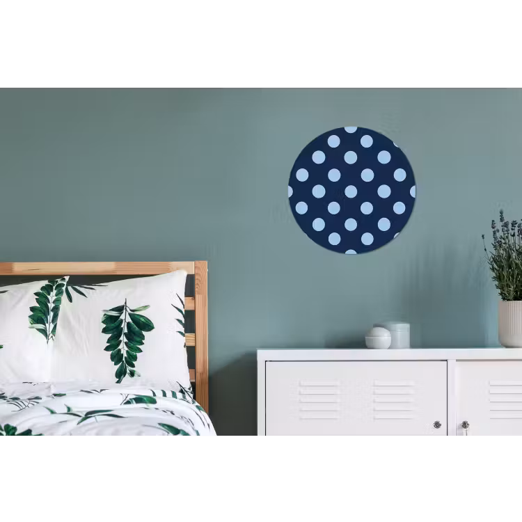 Klassiek - Dots - Blauw Wandcirkel aluminium klein 190 -slaapkamer