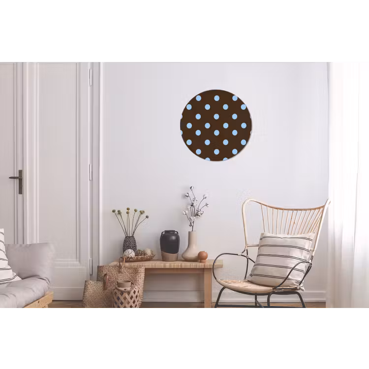 Klassiek - Stippen - Bruin Wandcirkel aluminium klein 190 -woonkamer