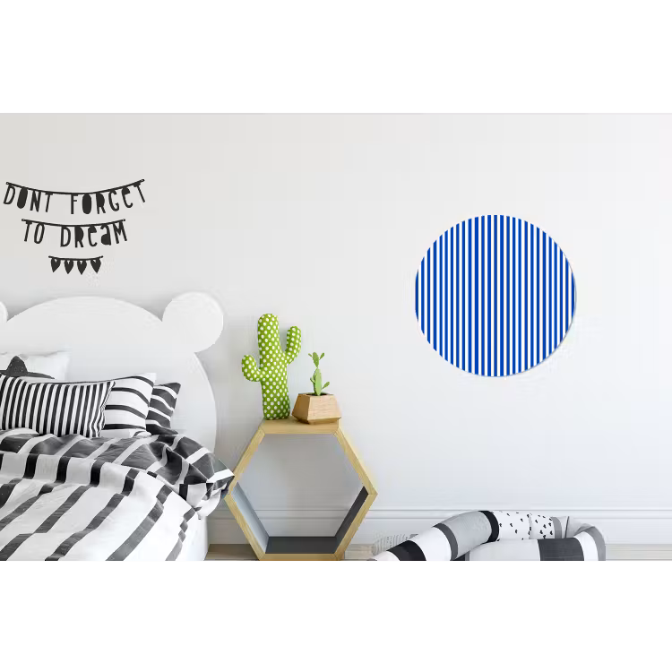 Klassiek - Strepen - Blauw Wandcirkel aluminium klein 190 -kinderkamer