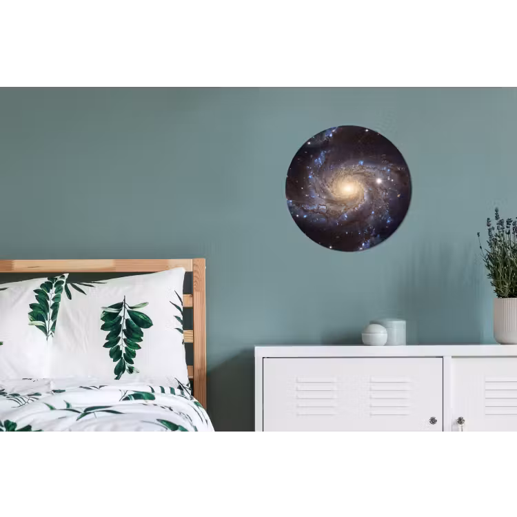 Kosmos - Sterrenstelsel - Donker Wandcirkel aluminium klein -slaapkamer