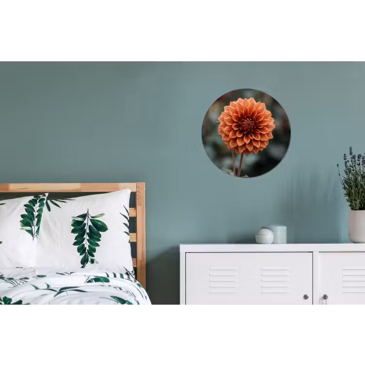 Dahlia - Bloem - Natuur - Sfeervol Wandcirkel aluminium klein -slaapkamer