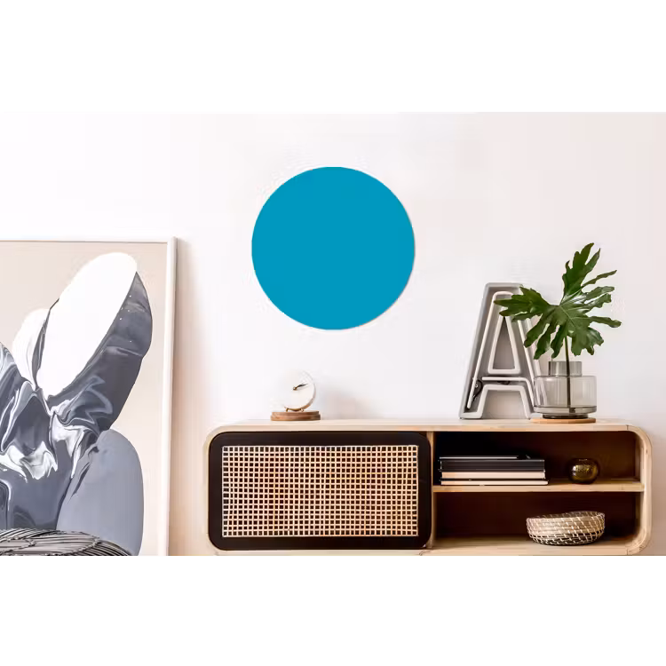 Deep - Turquoise - Turkoois Wandcirkel aluminium klein 190 -kantoor
