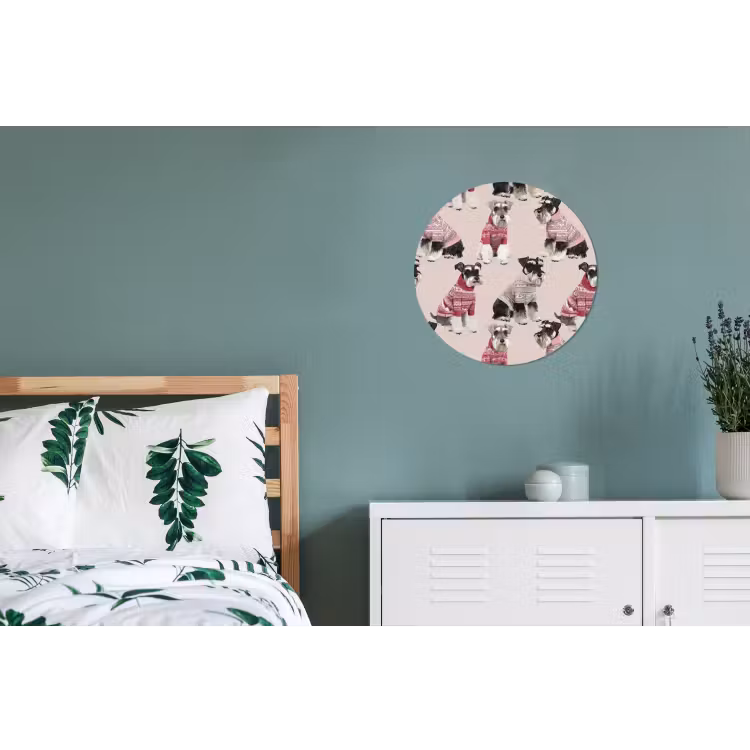 Honden - Truien - Rood Wandcirkel aluminium klein 190 -slaapkamer