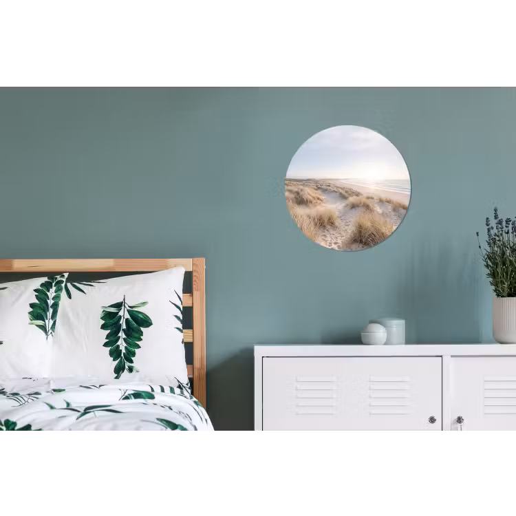 Duinen - Strand - Beige Wandcirkel aluminium klein -slaapkamer