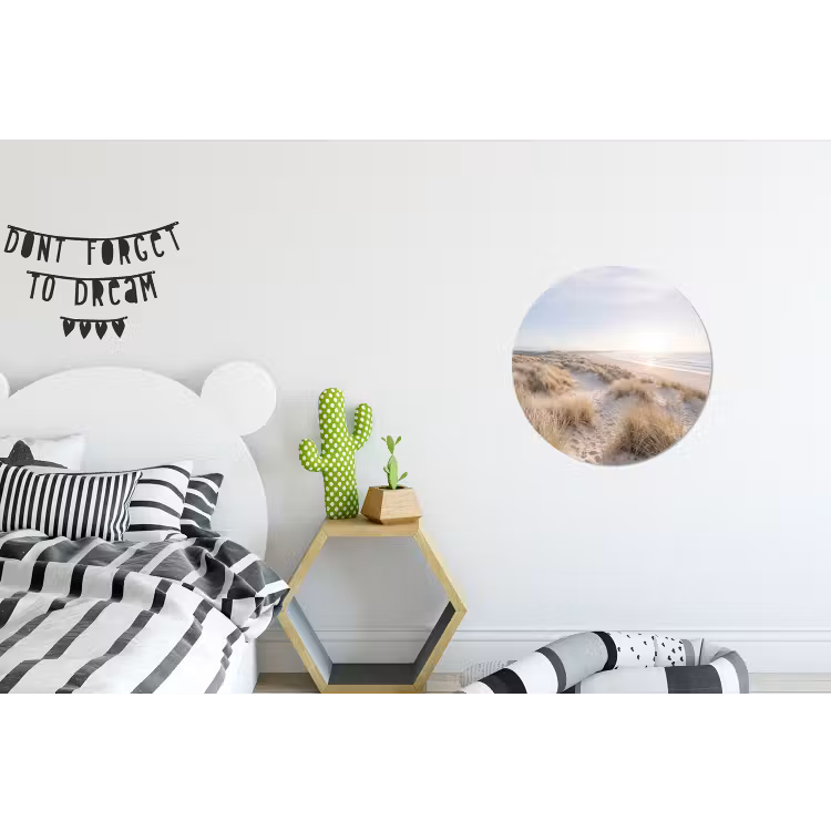 Duinen - Strand - Beige Wandcirkel aluminium klein -kinderkamer