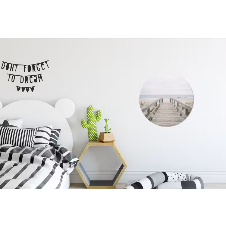 Duinen - Vlonder - Oceaan Wandcirkel aluminium klein -kinderkamer