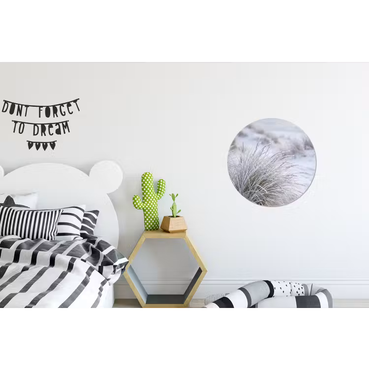 Duinen - Sneeuw - Strand - Winter - Serene Wandcirkel aluminium klein -kinderkamer