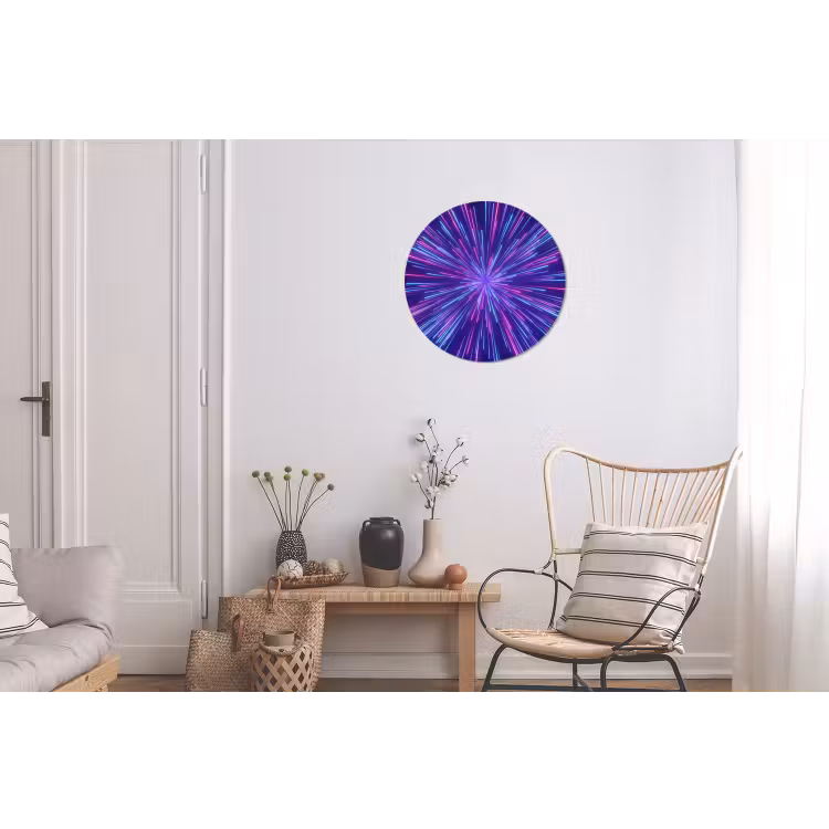 Dynamisch - Ruimte - Kleurrijk Wandcirkel aluminium klein -woonkamer
