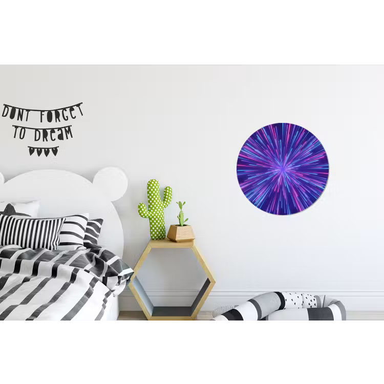 Dynamisch - Ruimte - Kleurrijk Wandcirkel aluminium klein -kinderkamer