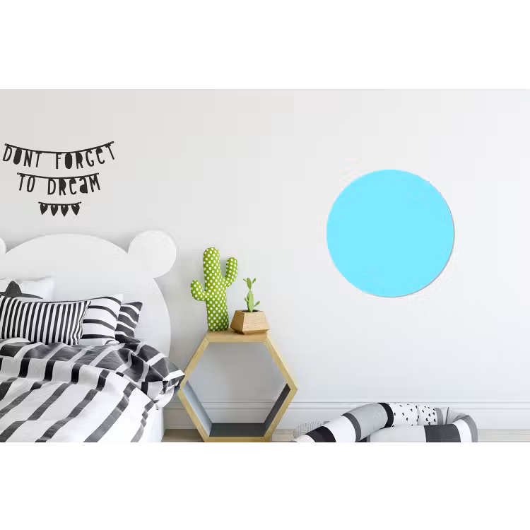 Electric - Cyan - Blauw Wandcirkel aluminium klein 190 -kinderkamer
