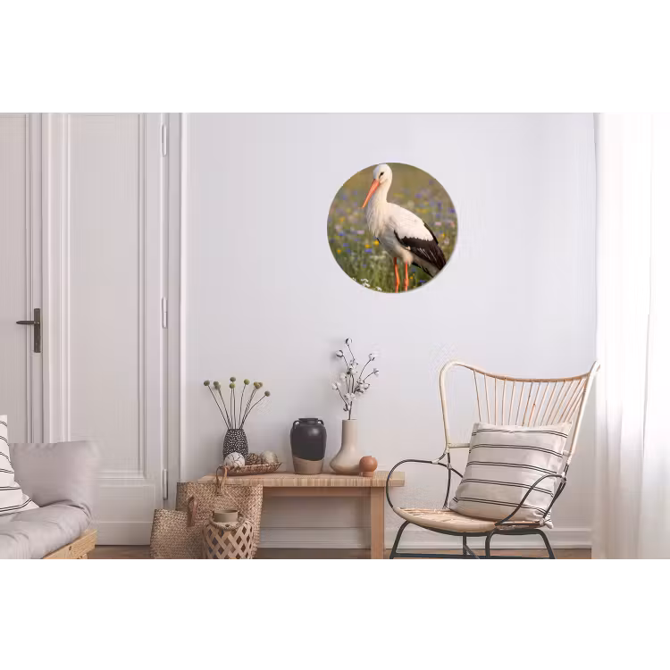 Ooienvaar - Bloemen - Weide - Kleurrijk Wandcirkel aluminium klein -woonkamer