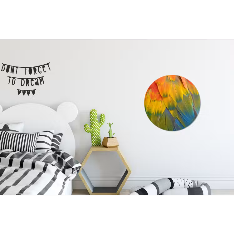 Veren - Ara - Kleurrijk Wandcirkel aluminium klein -kinderkamer