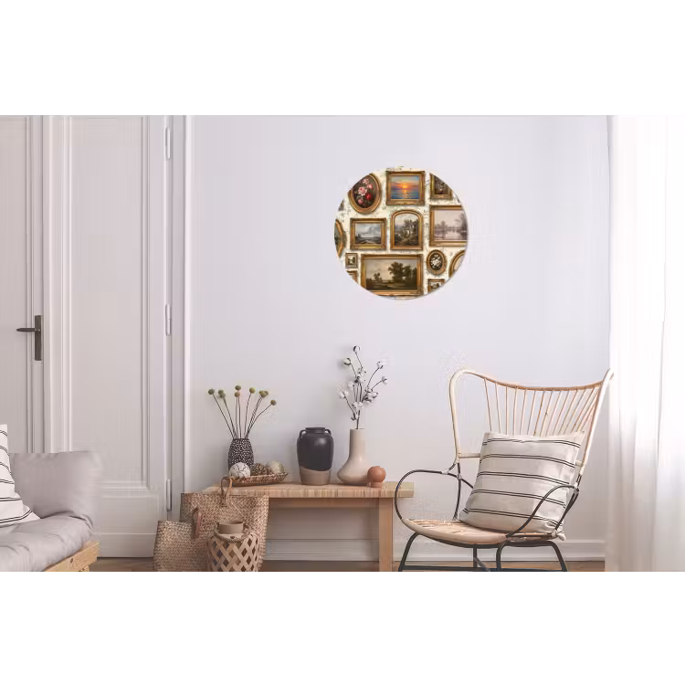 Bloemen - Roze - Stilleven - Klassiek Wandcirkel aluminium klein -woonkamer