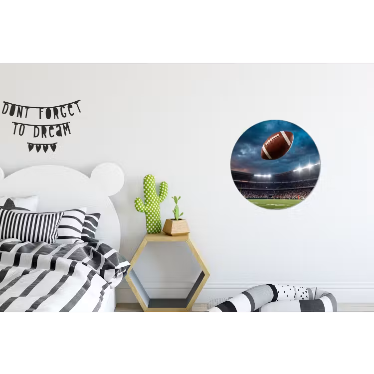Football - Bal - Stadion - Sport Wandcirkel aluminium klein -kinderkamer