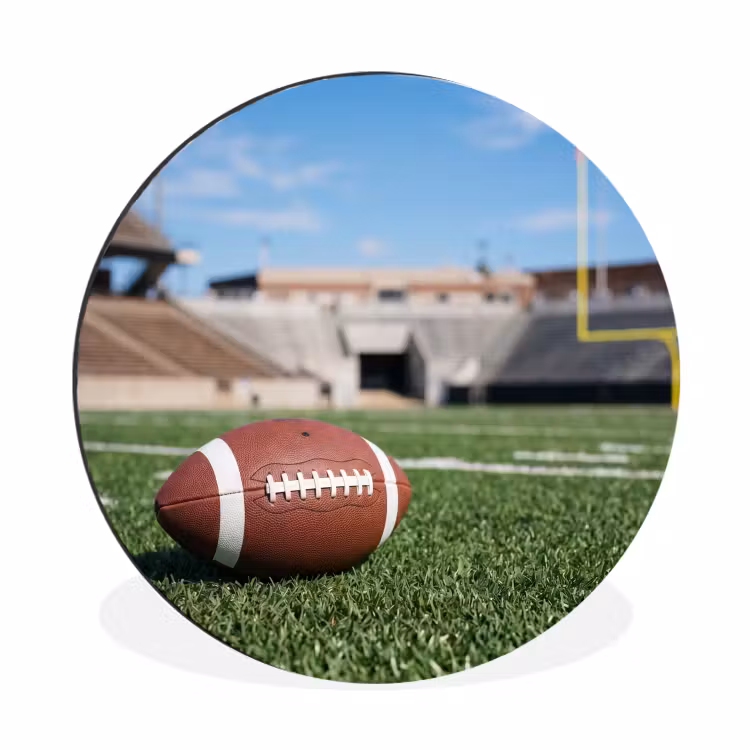 Football - Veld - Stadion - Sport Wandcirkel aluminium klein -3d