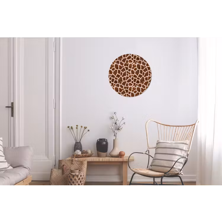 Giraf - Vacht - Klassiek - Bruin Wandcirkel aluminium klein -woonkamer