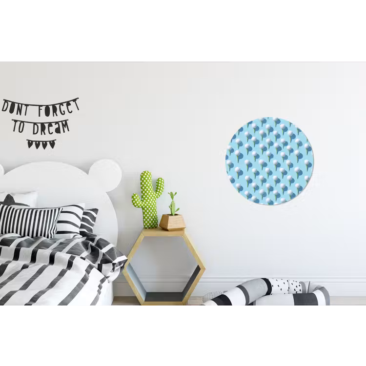 Golf - Ballen - Blauw Wandcirkel aluminium klein 190 -kinderkamer