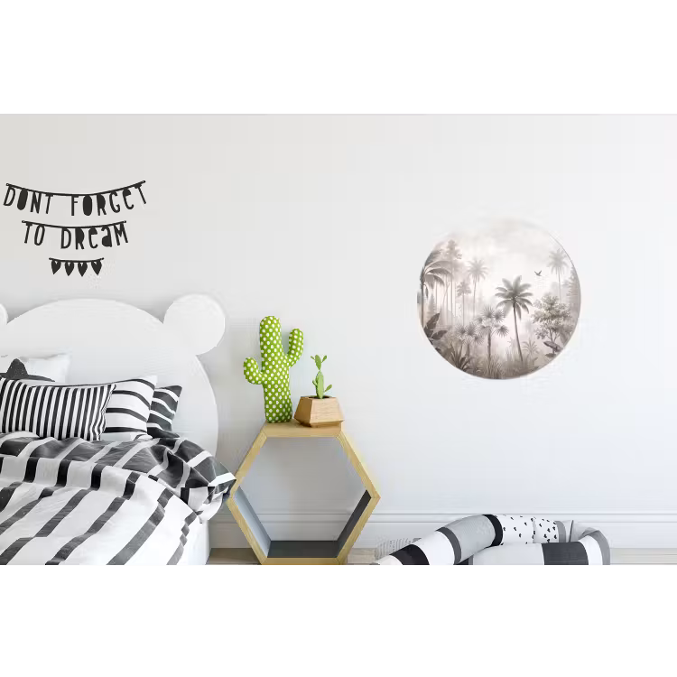 Jungle - Palmbomen - Natuur Wandcirkel aluminium klein -kinderkamer