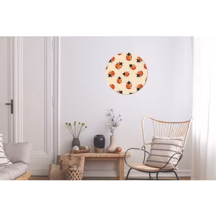 Lieveheersbeestjes - Patroon - Rood Wandcirkel aluminium klein 190 -woonkamer