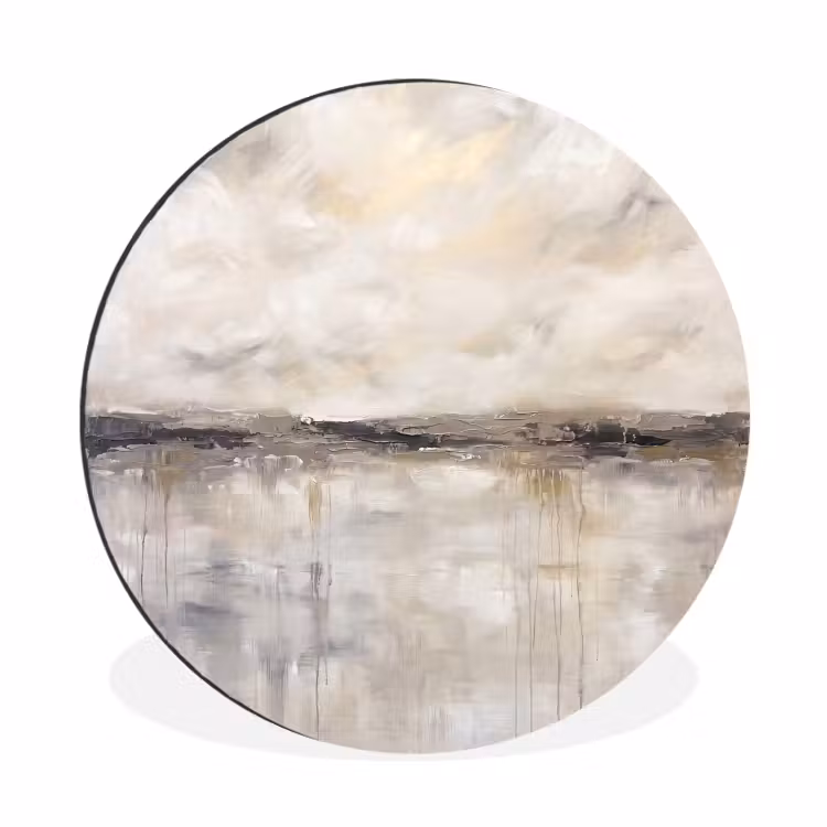 Landschap - Horizon - Natuur - Abstract - Neutraal Wandcirkel aluminium klein -3d