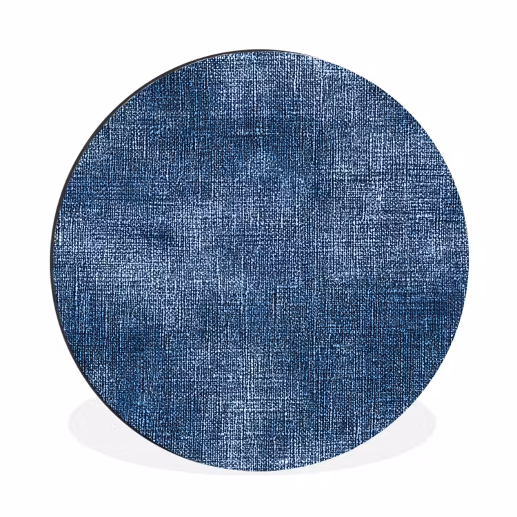 Linnen - Textuur - Patroon - Denim - Rustiek Wandcirkel aluminium klein 190 -3d