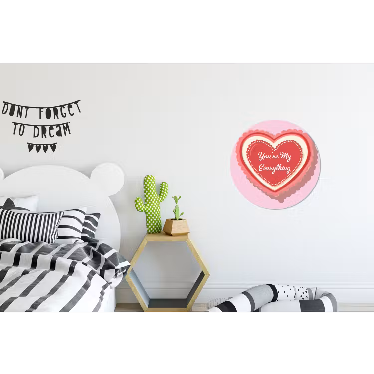 Liefde - Hart - Valentijn Wandcirkel aluminium klein -kinderkamer