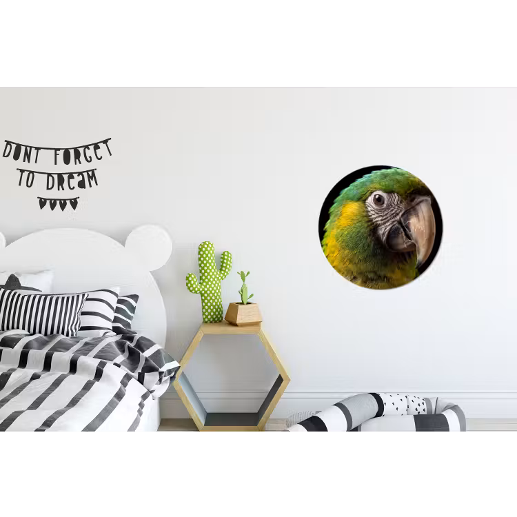 Ara - Portret - Groen Wandcirkel aluminium klein -kinderkamer