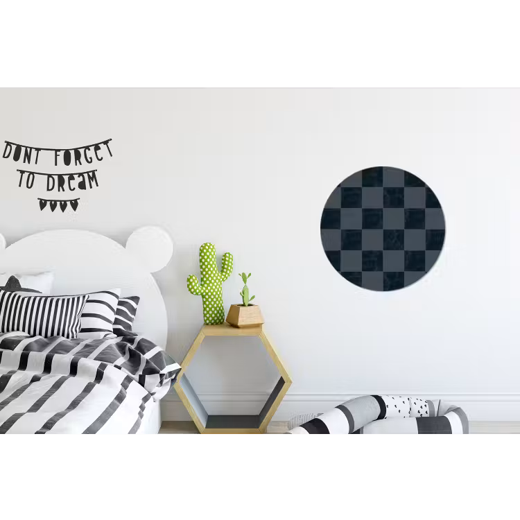 Marmer - Patroon - Antraciet Wandcirkel aluminium klein 190 -kinderkamer