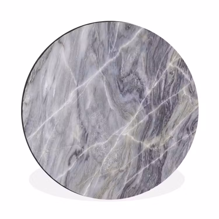 Marmer - Ader - Patroon - Abstract - Grijs Wandcirkel aluminium klein -3d