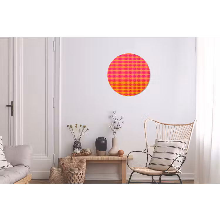 Modern - Stippen - Oranje Wandcirkel aluminium klein 190 -woonkamer