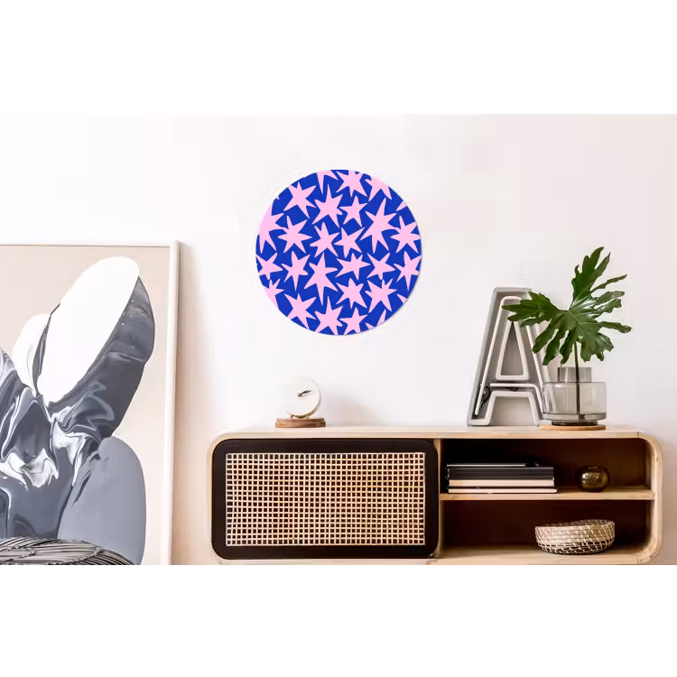 Modern - Sterren - Blauw Wandcirkel aluminium klein 190 -kantoor
