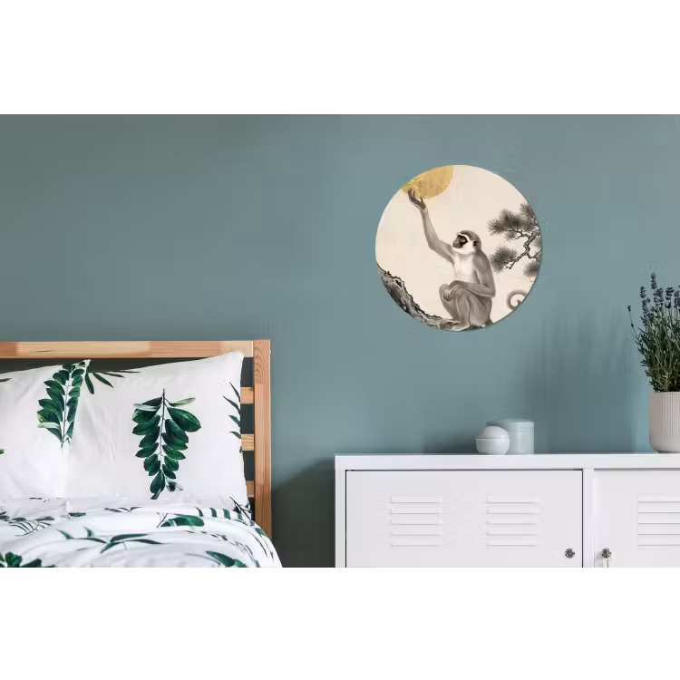 Aap - Maan - Goud Wandcirkel aluminium klein -slaapkamer