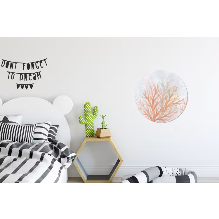 Natuur - Abstract - Aquarel - Organisch - Warm Wandcirkel aluminium klein -kinderkamer