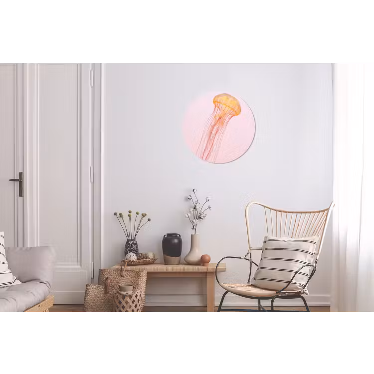 Sierlijk - Kwal - Roze Wandcirkel aluminium klein -woonkamer