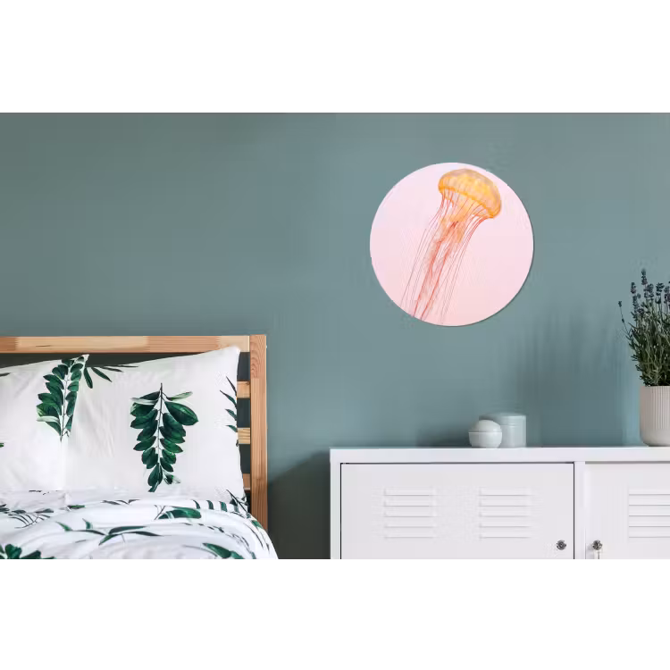 Sierlijk - Kwal - Roze Wandcirkel aluminium klein -slaapkamer