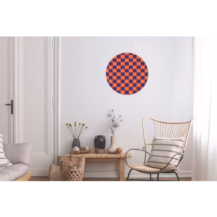 Patroon - Klassiek - Paars Wandcirkel aluminium klein 190 -woonkamer