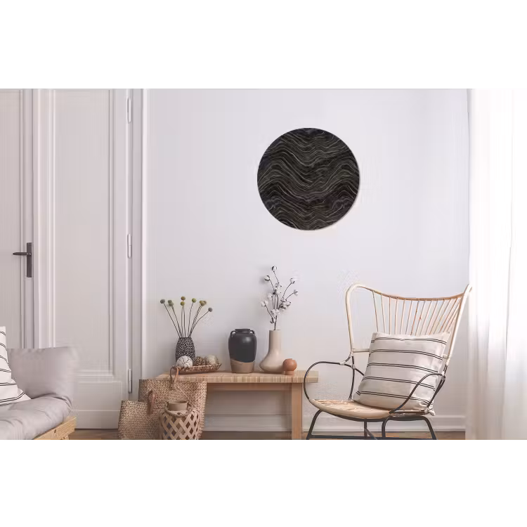 Patroon - Contrast - Antraciet Wandcirkel aluminium klein 190 -woonkamer