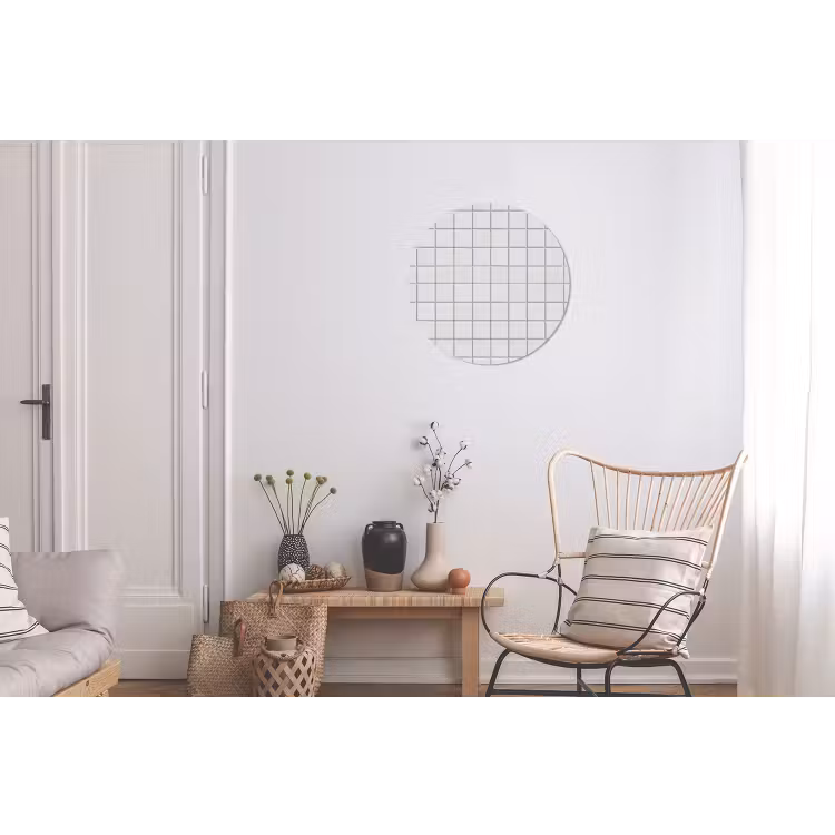 Patroon - Tegels - Grijs - Wit Wandcirkel aluminium klein 190 -woonkamer