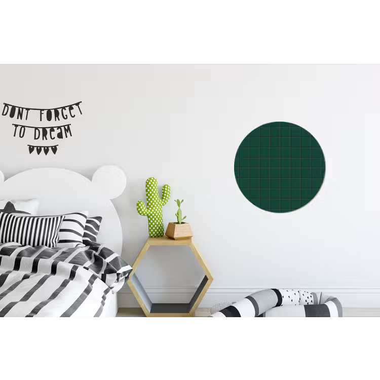Patroon - Tegels - Dennen - Groen Wandcirkel aluminium klein 190 -kinderkamer