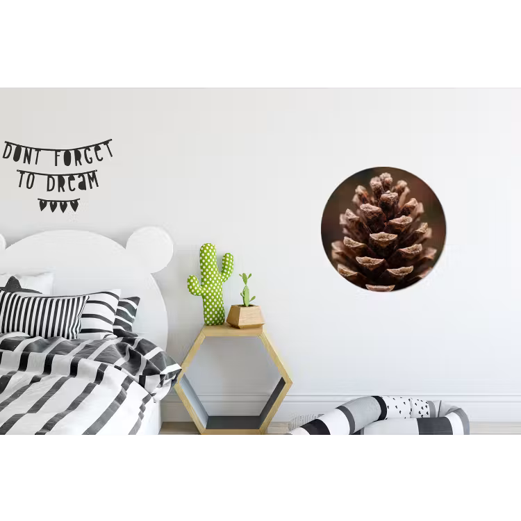 Dennenappel - Bos - Herfst - Bruin - Sfeervol Wandcirkel aluminium klein -kinderkamer