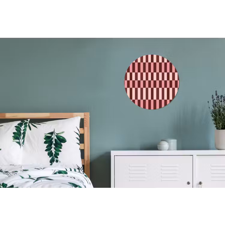 Roze - Rood - Blokjes Wandcirkel aluminium klein 190 -slaapkamer